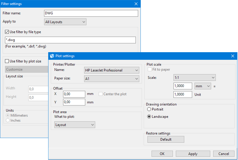 First printing rule preparation