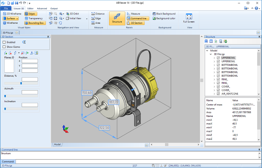 Bounding box of a 3D model