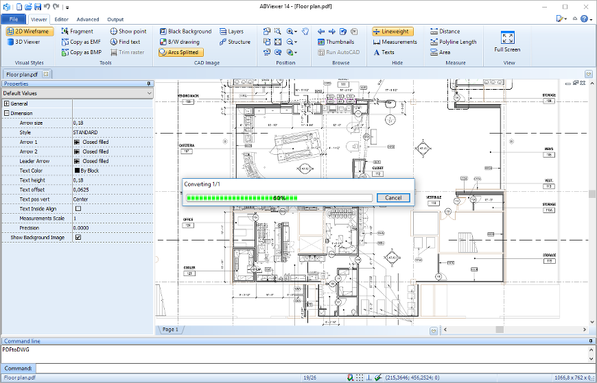 PDF to DWG conversion