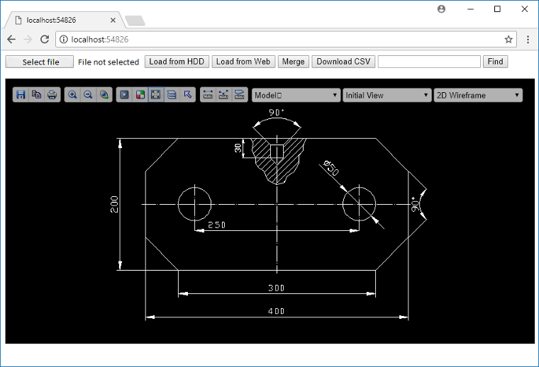 Mode noir et blanc dans Web CAD SDK