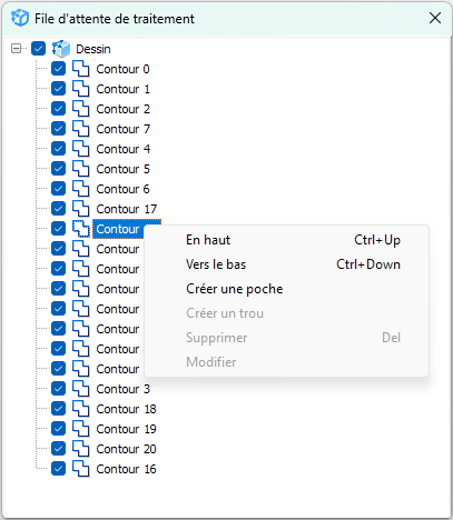 Le panneau File d’attente de traitement dans ABViewer 16.3