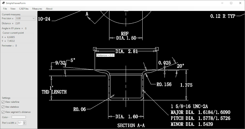Projet de demonstration de CAD .NET