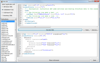 la fenêtre XML IDE